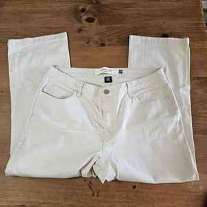 Gap Boot Cut Cropped Khaki Pants Off White Size 14